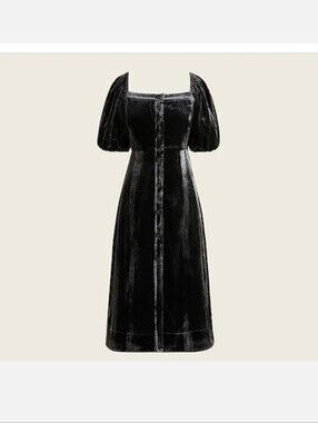 J. Crew Puff Sleeve Velvet Dress